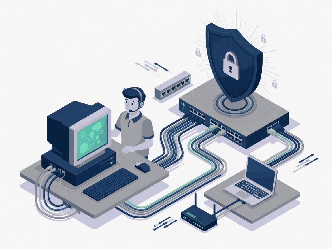 Illustration of technology support: systems, networks, and security